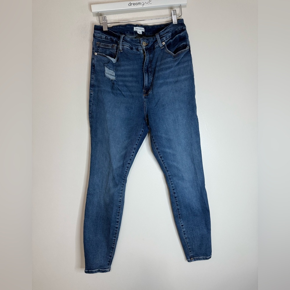 Good American Dark Blue Women's High-Rise Skinny Jeans in size 15